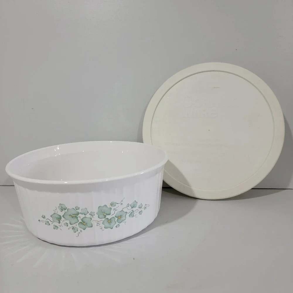 Corning Ware English Meadow 2.5L Round Casserole Dish F-1-B with Lid F-1-PC USA